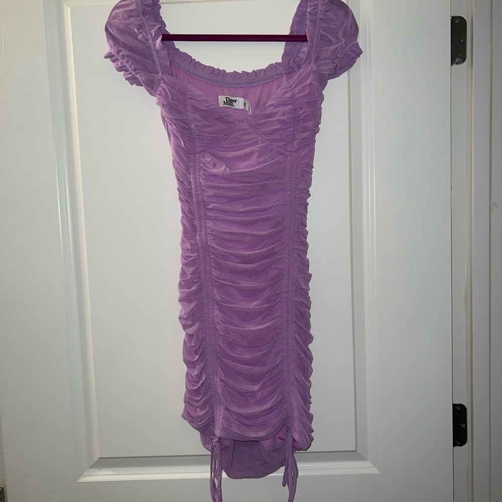 TIGERMIST off the shoulder purple dress